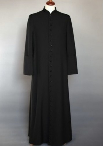 Black clerical cassock - black,