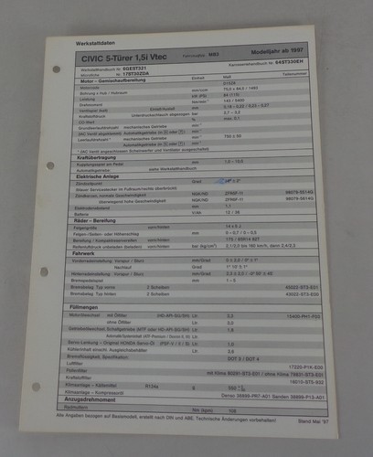 Inspection sheet honda civic - sheet,
