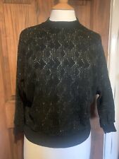 Vintage Black & Silver Glitter Thread Jumper Size 8-10 