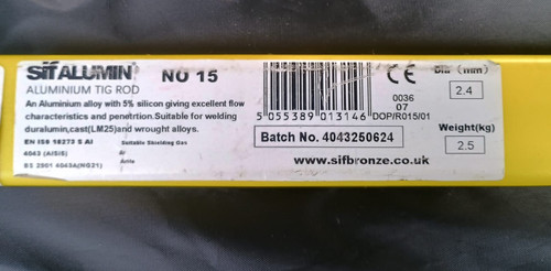 Sif 4mm aluminium welding - 2.4mm,