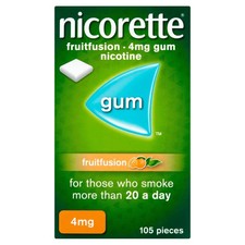 2 X Nicorette 4mg Fruit Fusions Gum 105 Pieces Nicotine Replacement for Smoking