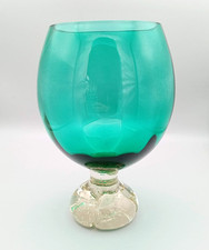 Large 9" Tall Green Glass