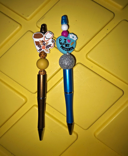 Metal beaded charm - beaded, topper