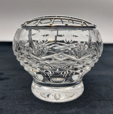 Royal Brierley Crystal Stirling Rose Bowl With Chrome Frog Arranger 6.6cm Height