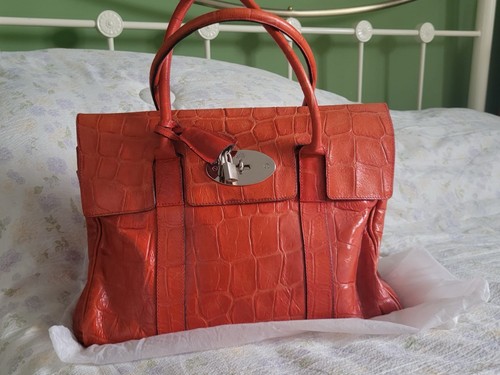 Mulberry bayswater croc burnt - mulberry,