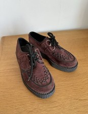 Underground Suede Shoes Ladies Size 3 Burgundy with Black Laces 