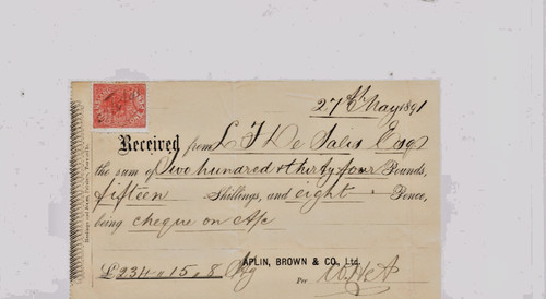 1891 aplin brown receipt - 1891,