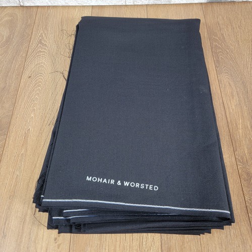 Navy blue mohair worsted - navy,