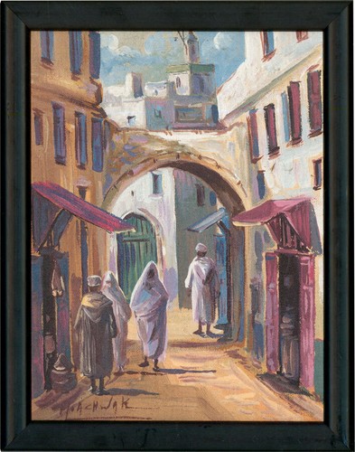Framed contemporary oil - contemporary,