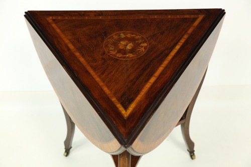 Victorian inlaid rosewood and - inlaid,
