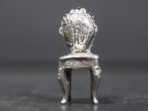 Antique silver miniature chair - miniature,