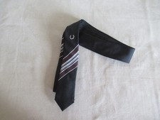 FRED PERRY TIE ~ BLACK WITH BURGUNDY & GREY STRIPES  ~  BOUGHT IN APPROX 2010