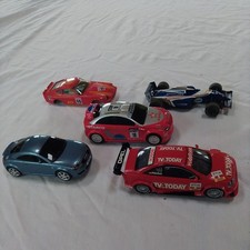 Hornby, Scalextric 4 cars: Audi TT, DTM Opel V8, RCT rally, F1 Renault, + shell