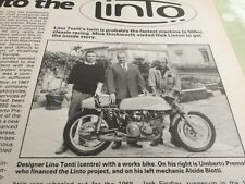 LINTO RACING MOTORCYCLE ARTICLE.