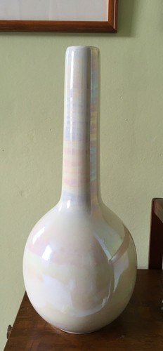 Tall large cream iridescent