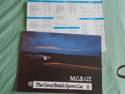 Mgb range brochure c1972 - gt,
