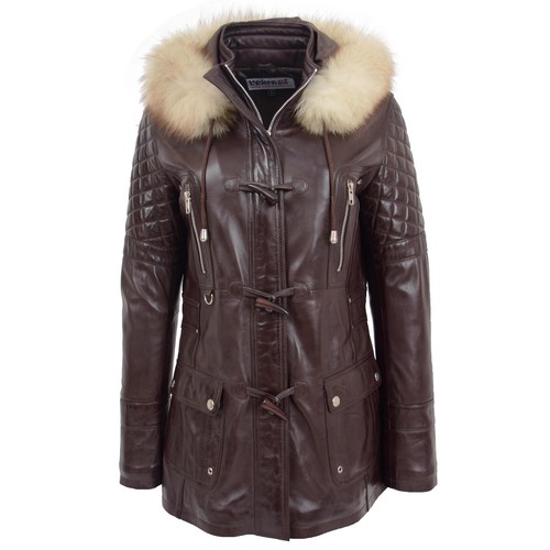 Womens slim fit duffle leather - slim,