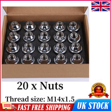 20PCS FOR FORD TRANSIT CUSTOM 2012-2020 ALLOY WHEEL NUTS 14X1.5 CHROME UK STOCK