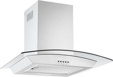 Cookology 60cm Black Curved Glass Cooker Hood With 3 Speed Settings-CGL600WH