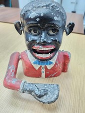 Vintage Jolly Cast Iron Penny Money Bank/Box