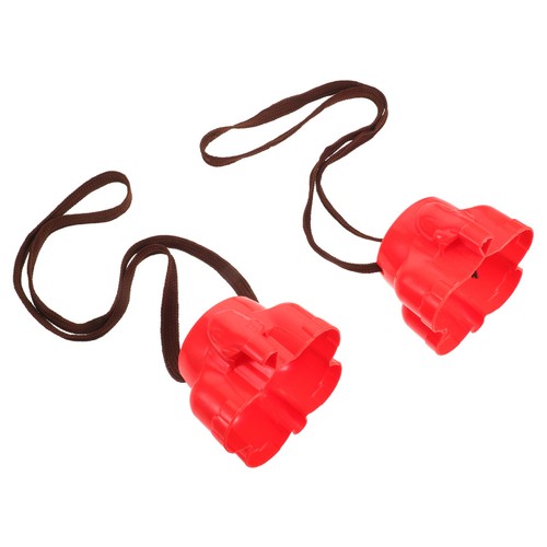 Red plastic bucket stilts kids - red,
