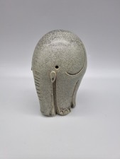 A Studio Pottery Stoneware Glazed Minimalist Elephant Figurine, Impressed Mark.
