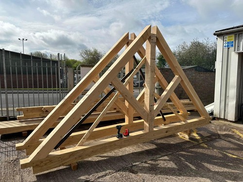 Oak roof trusses - roof,