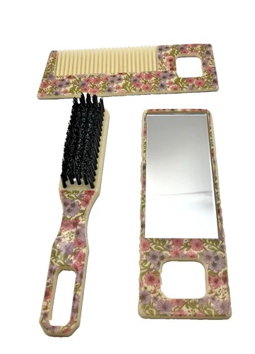 Vintage set mirror - vintage, brush