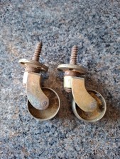Pair 2 Old Antique Brass