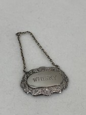 Pretty Silver Plated Whisky Decanter Label