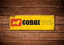 Corgi toys metal sign, Toy store, toys room, toy collection, rustic look.