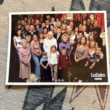 Eastenders British Soap Opera Entire Cast Card. Preprint Autographs On Reverse