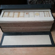 96 Vintage  Microscopic Slides Preparations , 12 trays in cardboard box