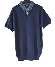 JACAMO Mock Shirt Polo Slipover Jumper BLUE MENS Size UK S BNWT