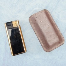 Colibri Monogas Butane Lighter with Case – Vintage Black & Gold Refillable Gas 