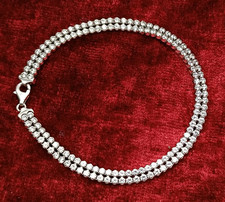 VINTAGE .925 ITALY STERLING SILVER TENNIS BRACELET & CZ STONES. LOBSTER CLASP