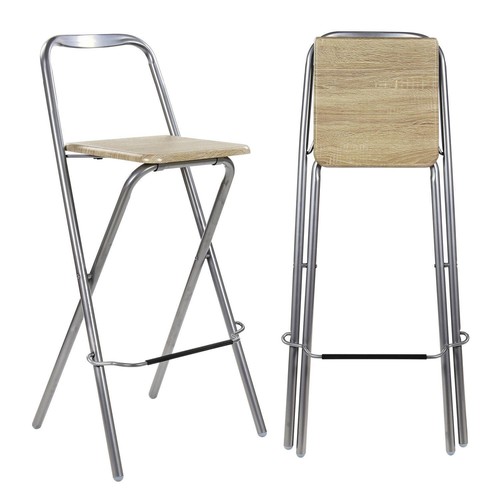 Folding wooden bar stool - bar,