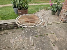 Vintage Garden Fixed Bistro Metal Table And Chair,  Grey