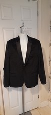 ASOS Mens Jacket  44R Velvet Tuxedo Smoking Blazer Satin Lapels Peak Dinner