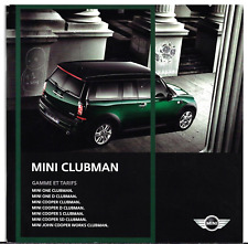 Mini Clubman Specifications 2011 French Market Brochure One Cooper S JCW Hampton