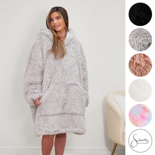 Sienna fluffy shaggy hoodie - fluffy,