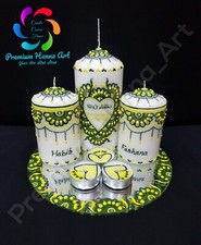 Decorative Personalised Henna Mehndi Candles - Wedding, Christmas, Birthday Gift