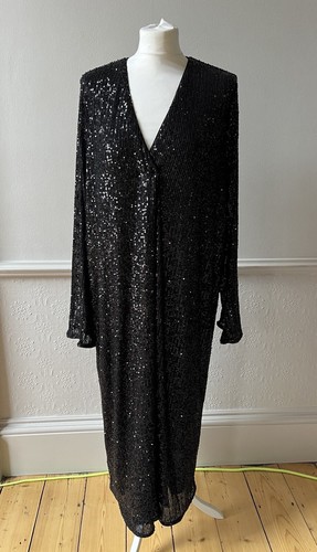 Black sequin kaftan style - black,