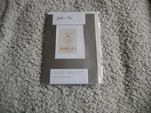 Cross stitch card kit - cross, 25th