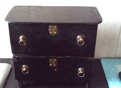 Vintage miniature wooden - miniature, chest