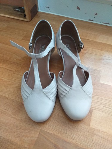 Hotter quickstep beige leather - beige,