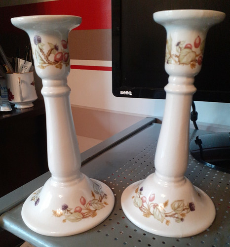Pair china candlesticks - of,
