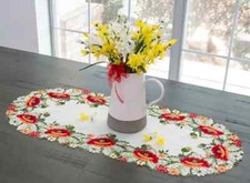 Red Poppy on Ivory Table