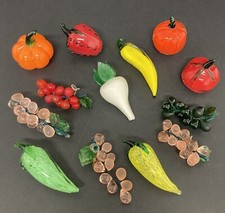 Glass Fruit & Vegetable Ornament Bundle Vintage Retro Decorative Display Prop