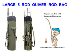 DFT LARGE 5 ROD: QUIVER ROD BAG CARP FISHING TACKLE BAG ROD HOLDALL CARRYALL